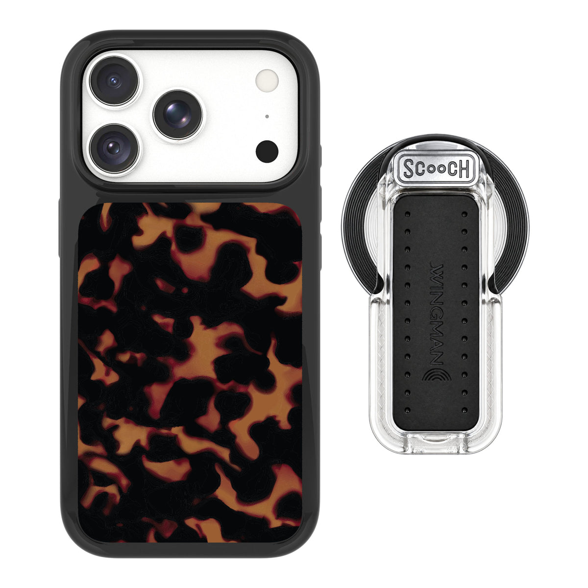 Scooch MagCase Tortoise Shell for iPhone 18 Pro Max — MagSafe Wingback Bundle - Clear