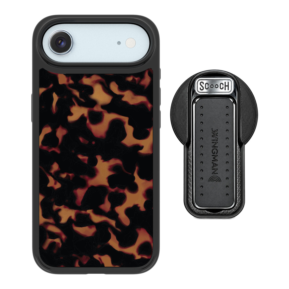 Scooch MagCase Tortoise Shell for iPhone Air — MagSafe Wingback Bundle - Black