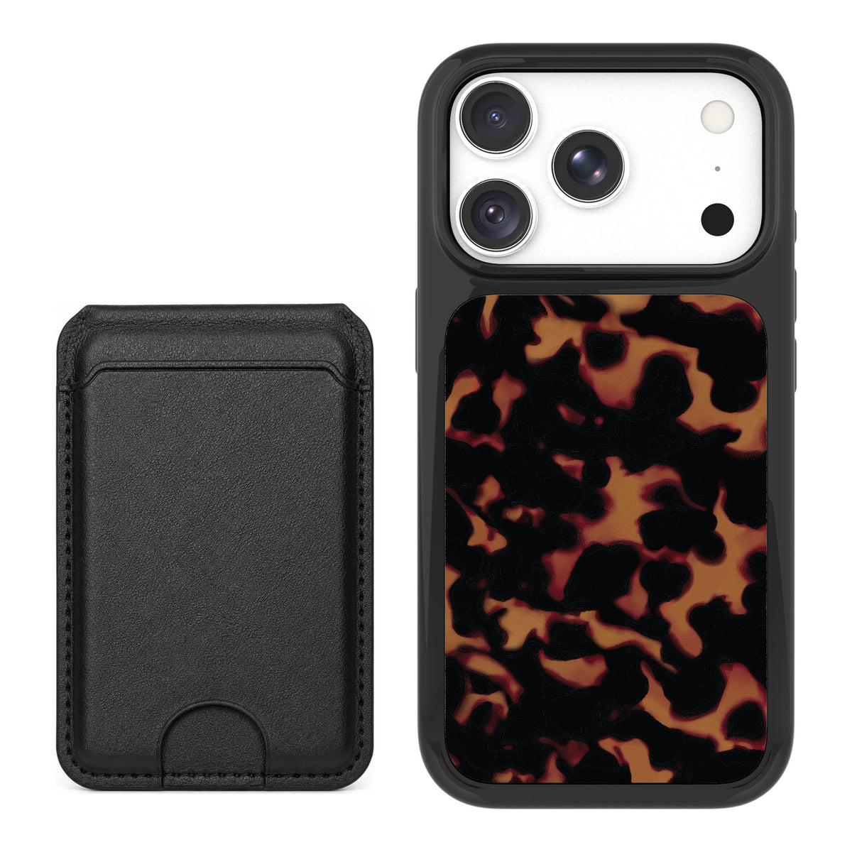 Scooch MagCase Tortoise Shell for iPhone 18 Pro — Black MagWallet Bundle