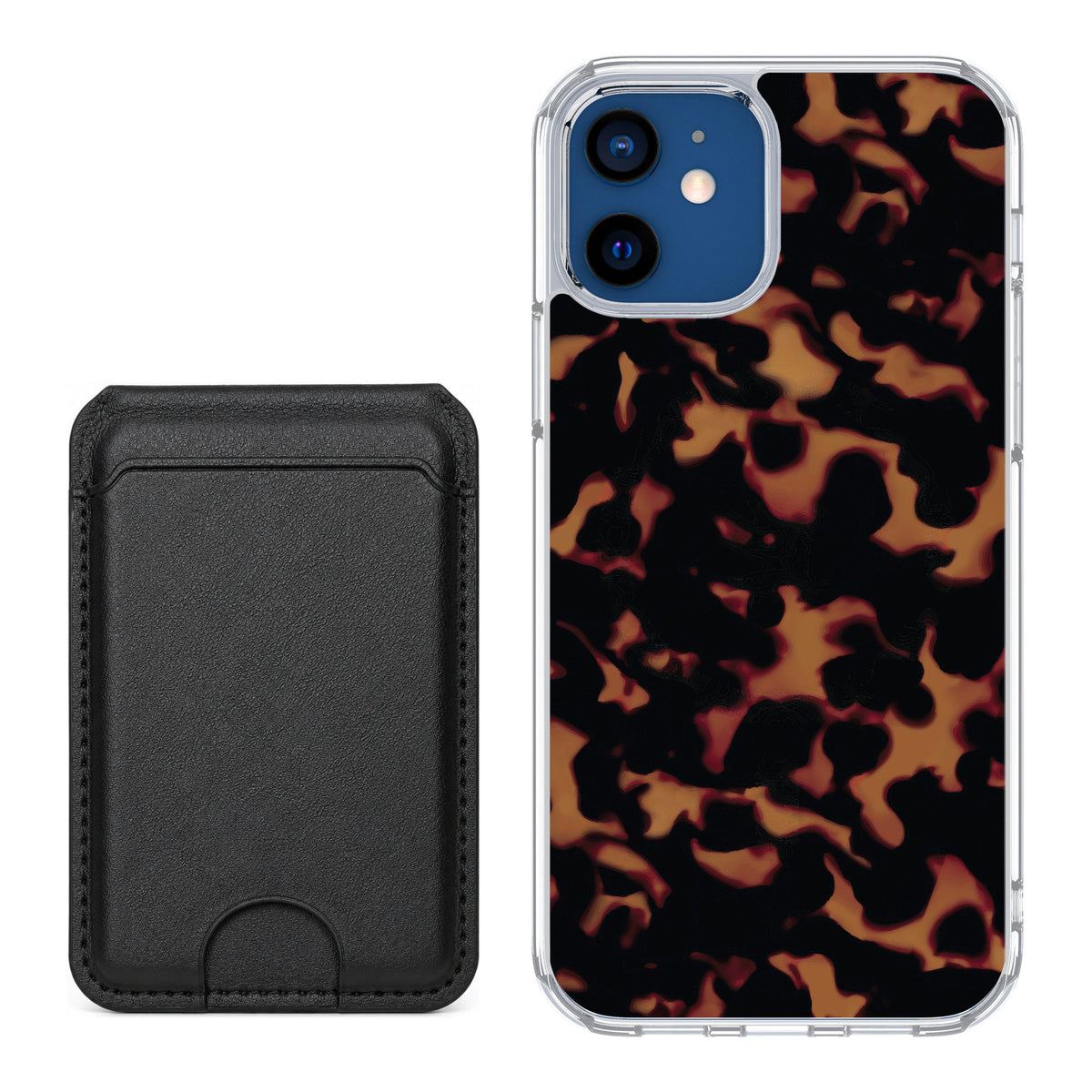Scooch MagCase Tortoise Shell for iPhone 12 — Black MagWallet Bundle
