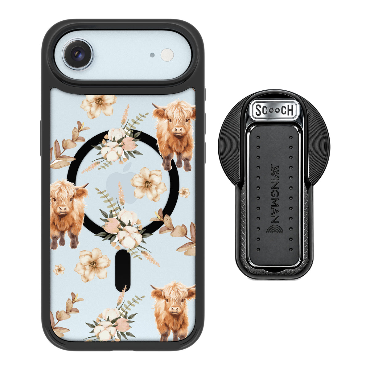 Scooch MagCase Baby Cow for iPhone Air — MagSafe Wingback Bundle - Black