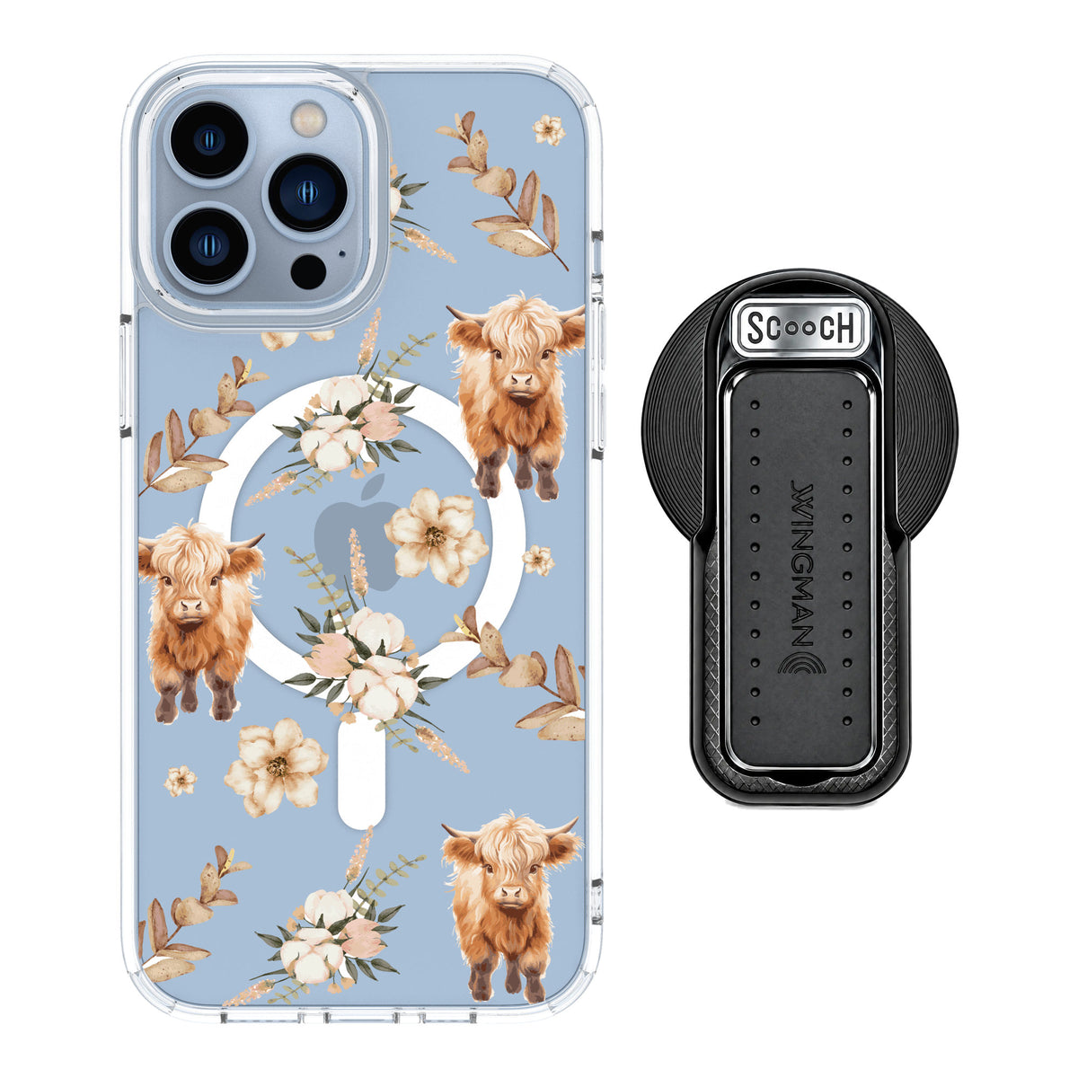 Scooch MagCase Baby Cow for iPhone 13 Pro Max — MagSafe Wingback Bundle - Black