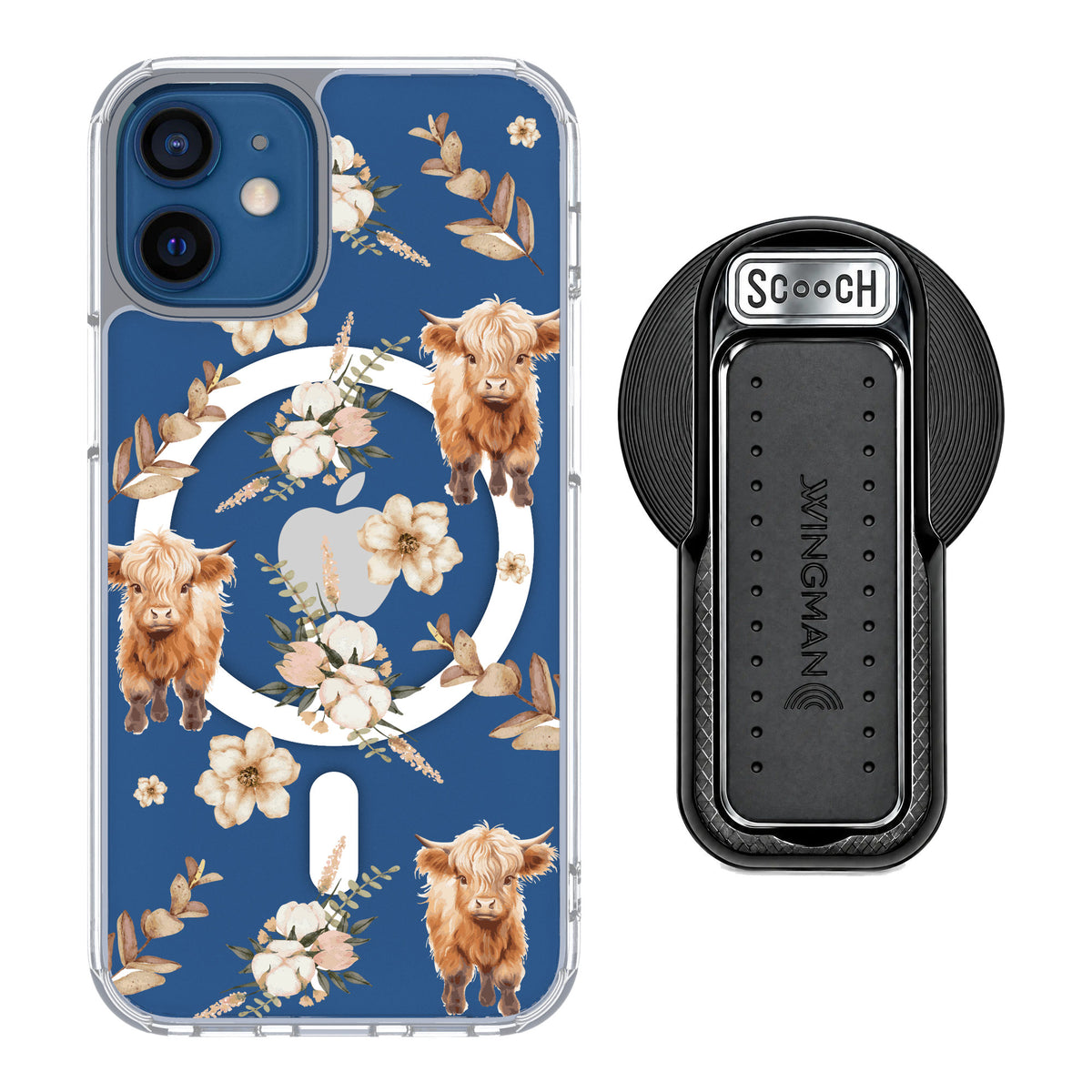 Scooch MagCase Baby Cow for iPhone 12 mini — MagSafe Wingback Bundle - Black