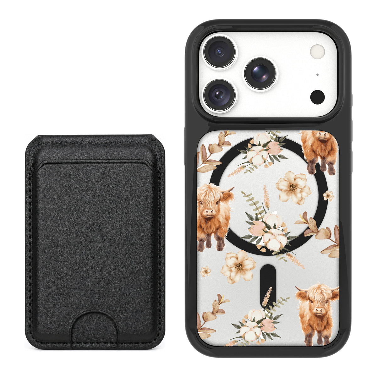 Scooch MagCase Baby Cow for iPhone 18 Pro — Black MagWallet Bundle