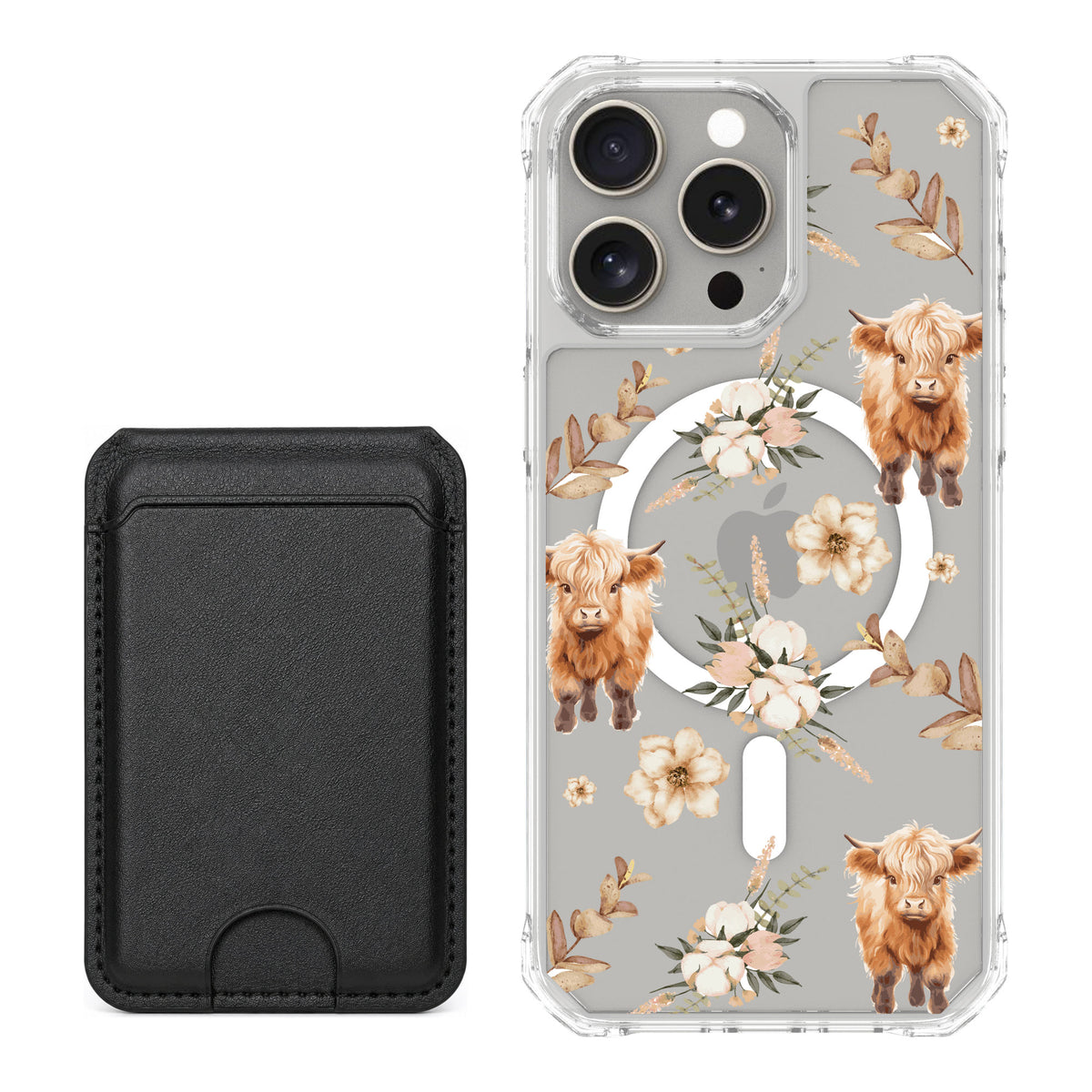 Scooch MagCase Baby Cow for iPhone 15 Pro Max — Black MagWallet Bundle