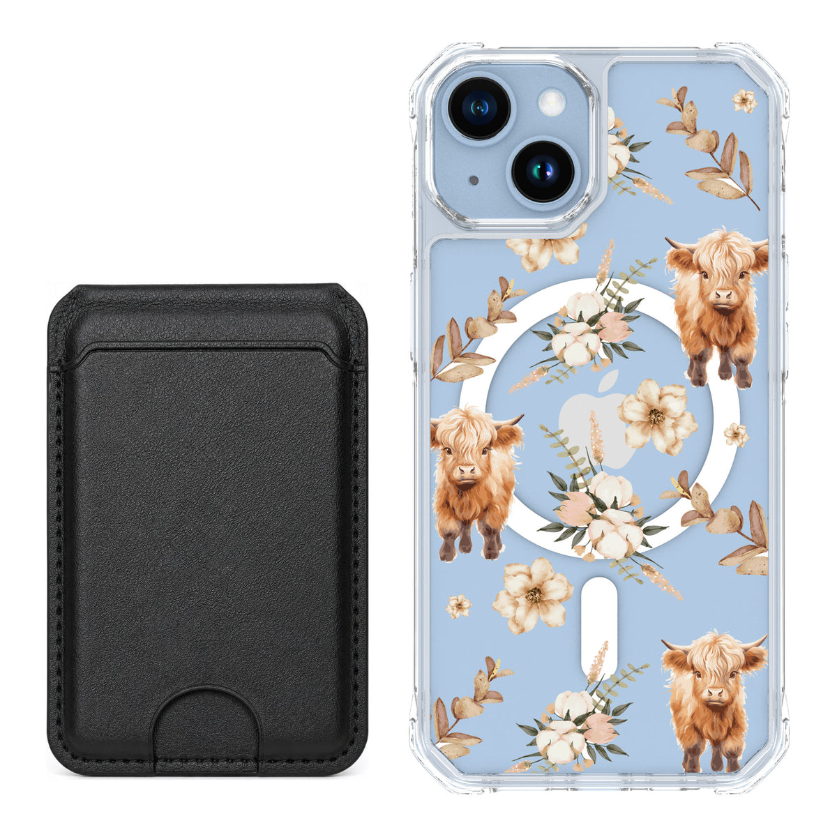 Scooch MagCase Baby Cow for iPhone 14 — Black MagWallet Bundle