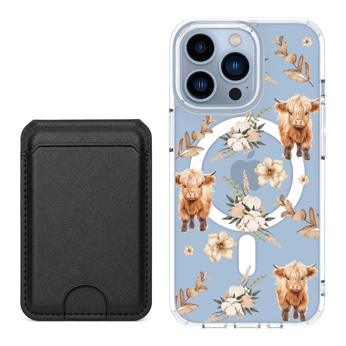 Scooch MagCase Baby Cow for iPhone 13 Pro — Black MagWallet Bundle
