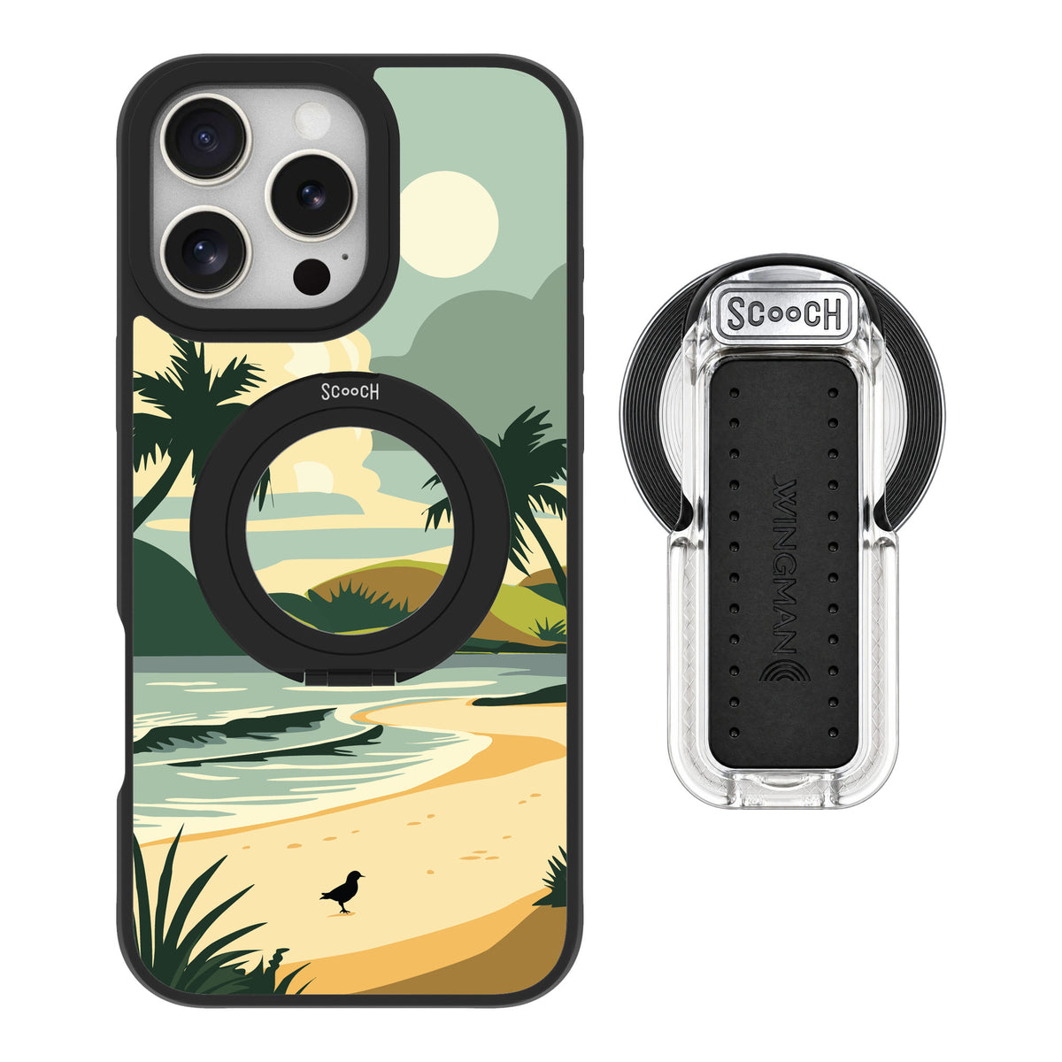 Scooch MagCase Paradise Cove for iPhone 16 Pro Max — MagSafe Wingback Bundle - Clear