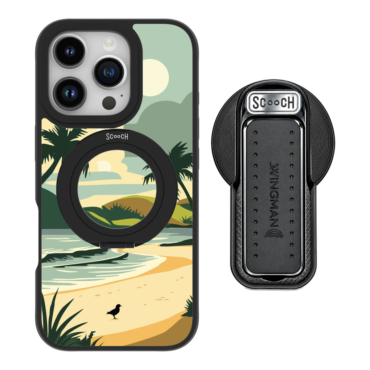 Scooch MagCase Paradise Cove for iPhone 16 Pro — MagSafe Wingback Bundle - Black