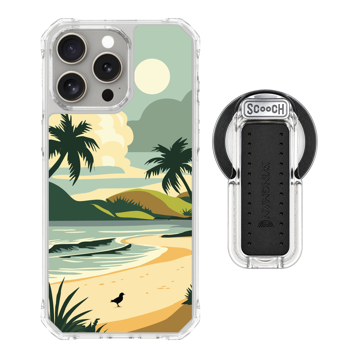 Scooch MagCase Paradise Cove for iPhone 15 Pro Max — MagSafe Wingback Bundle - Clear