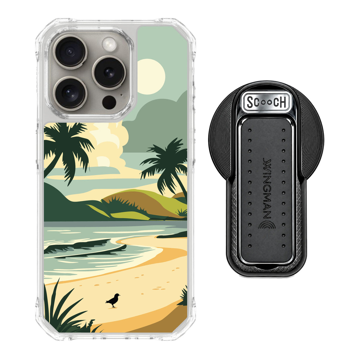 Scooch MagCase Paradise Cove for iPhone 15 Pro — MagSafe Wingback Bundle - Black