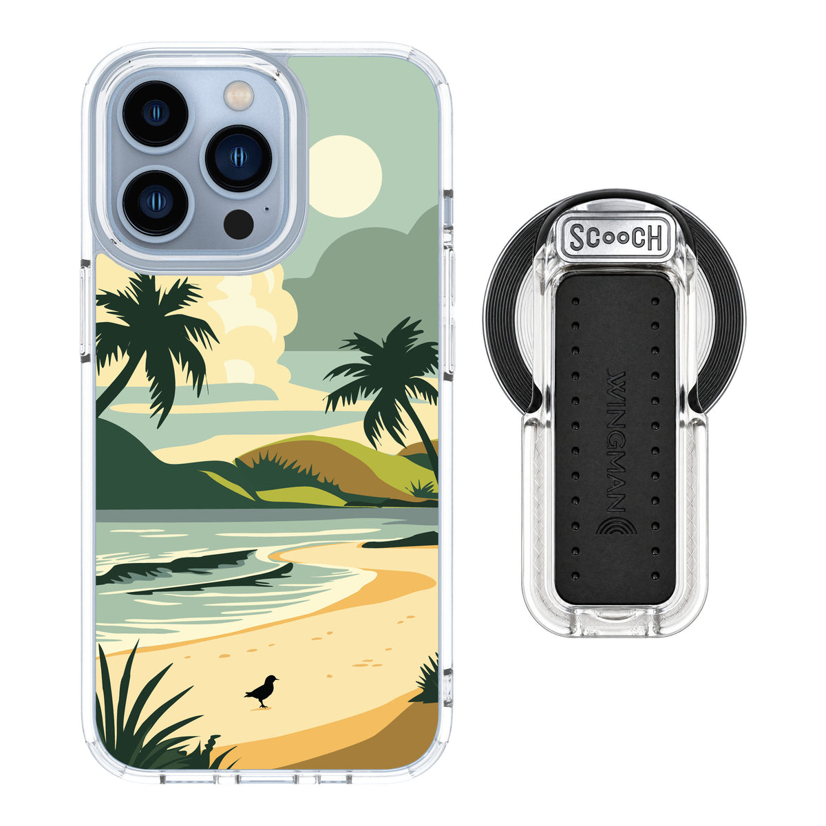 Scooch MagCase Paradise Cove for iPhone 13 Pro — MagSafe Wingback Bundle - Clear