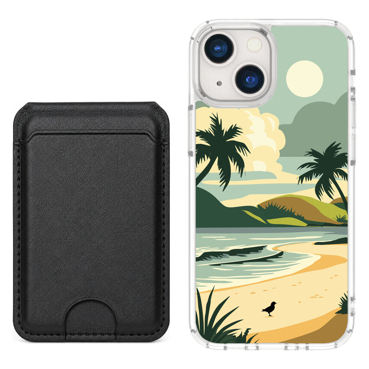 Scooch MagCase Paradise Cove for iPhone 13 mini — Black MagWallet Bundle