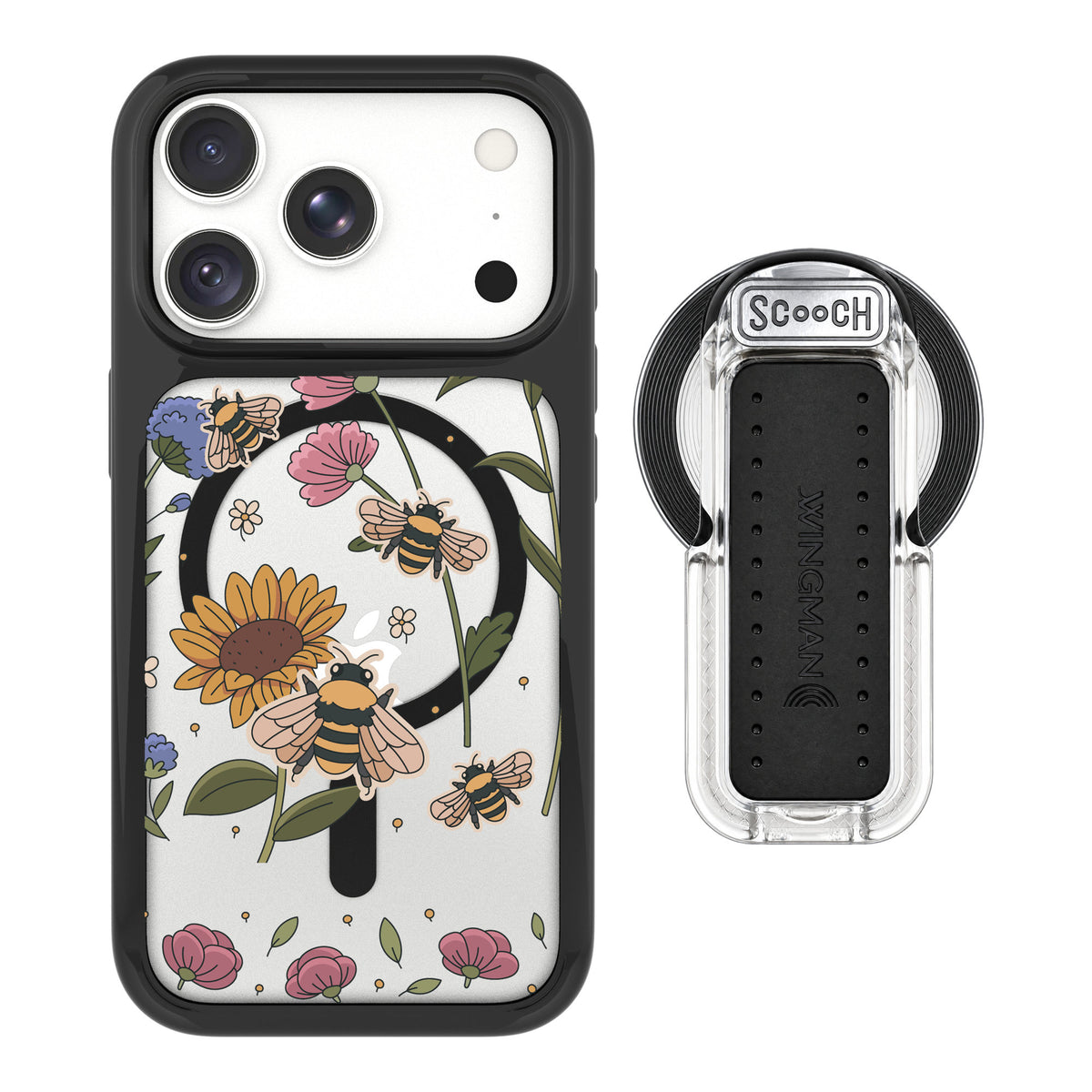 Scooch MagCase Bee Happy for iPhone 18 Pro Max — MagSafe Wingback Bundle - Clear