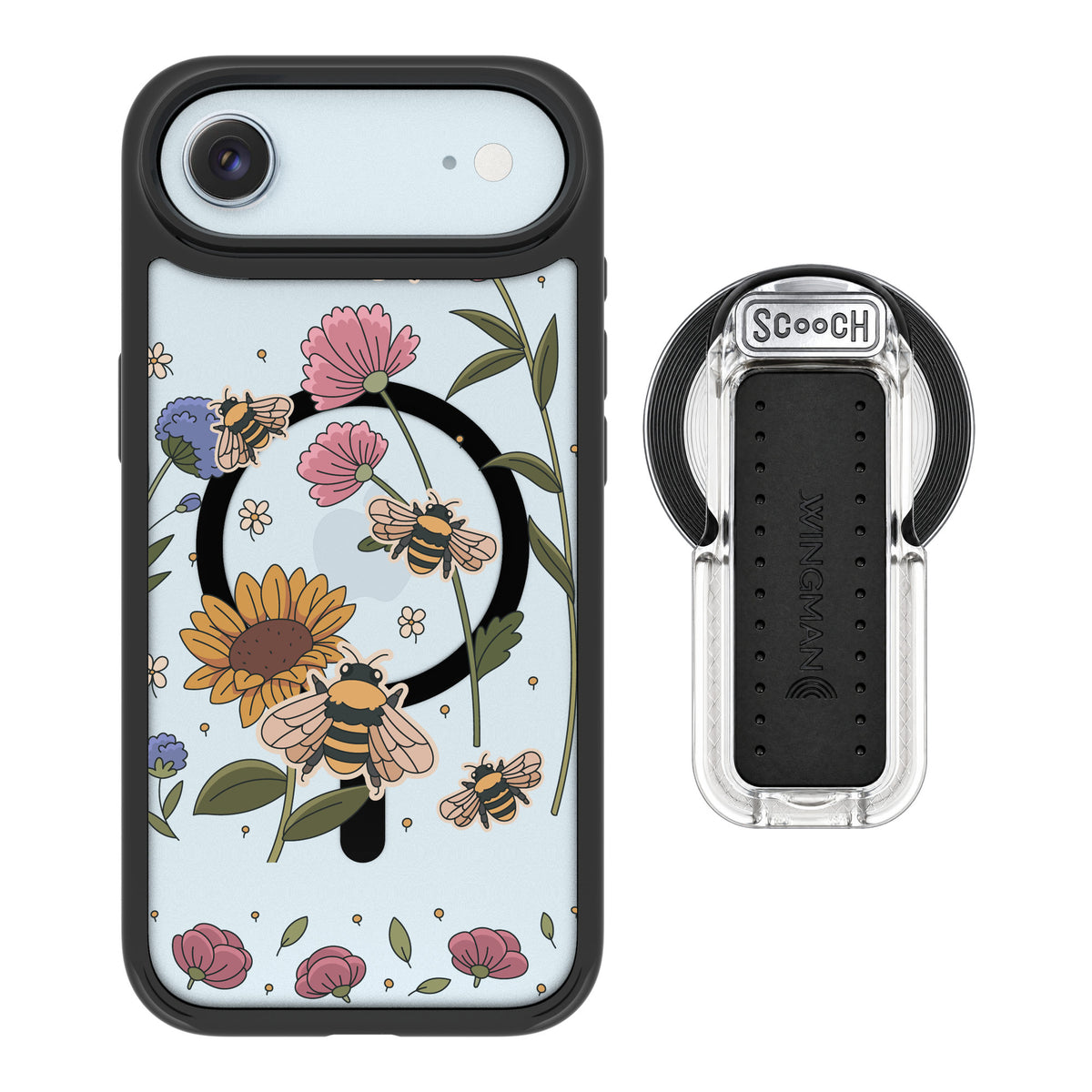 Scooch MagCase Bee Happy for iPhone Air — MagSafe Wingback Bundle - Clear