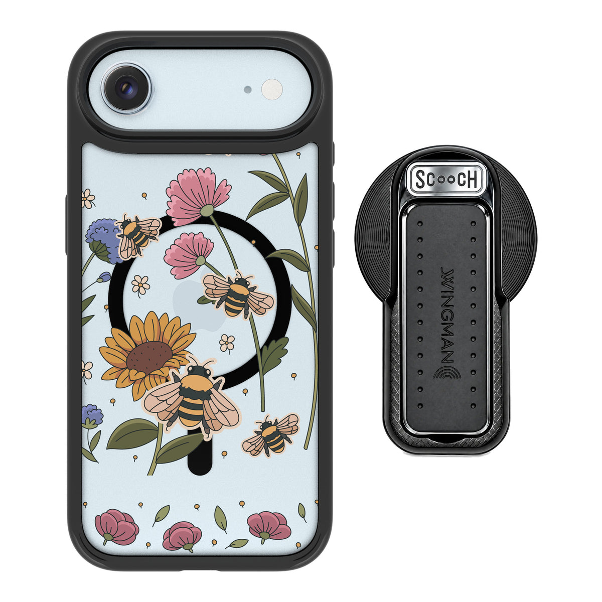 Scooch MagCase Bee Happy for iPhone Air — MagSafe Wingback Bundle - Black