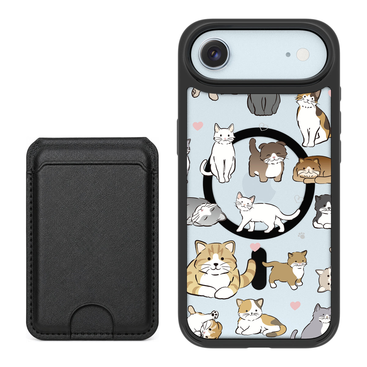 Scooch MagCase Cat Party for iPhone Air — Black MagWallet Bundle