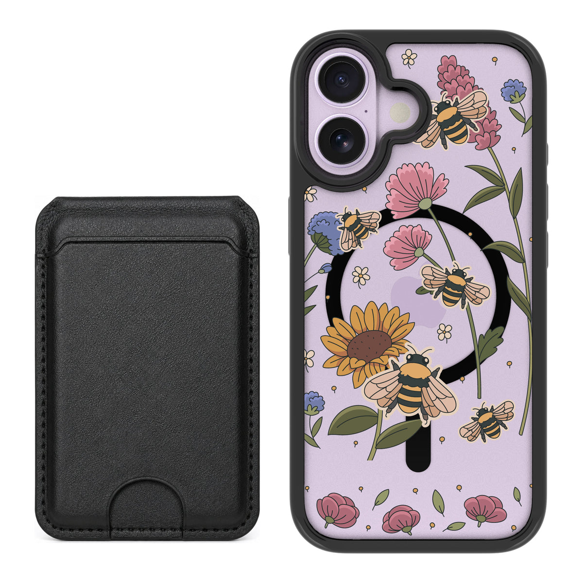 Scooch MagCase Bee Happy for iPhone 17 — Black MagWallet Bundle