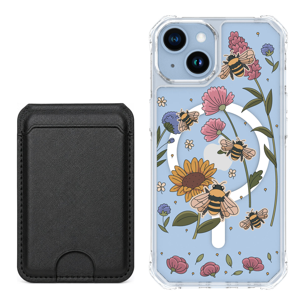 Scooch MagCase Bee Happy for iPhone 14 — Black MagWallet Bundle