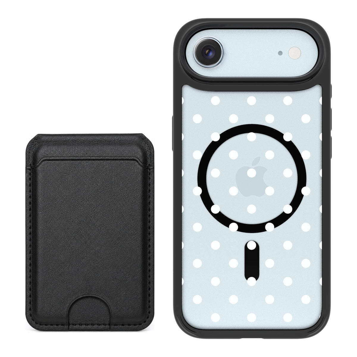 Scooch MagCase Polka Dots for iPhone Air — Black MagWallet Bundle
