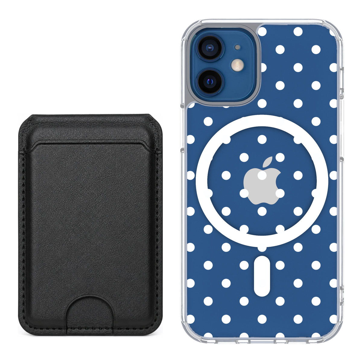 Scooch MagCase Polka Dots for iPhone 12 mini — Black MagWallet Bundle