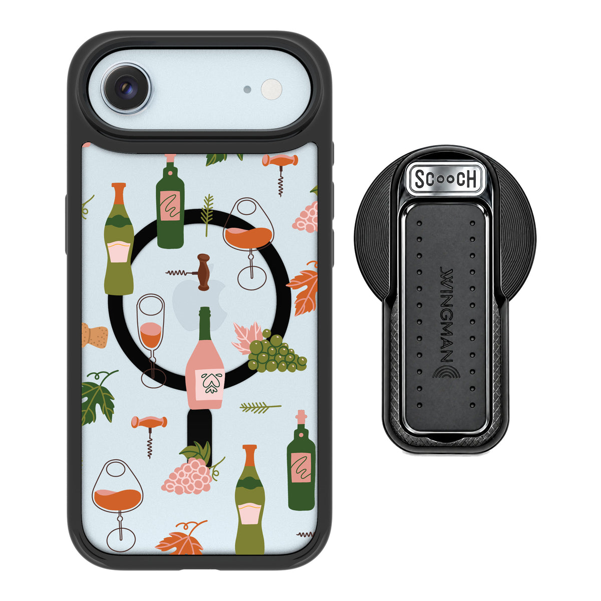 Scooch MagCase Vino Vibes for iPhone Air — MagSafe Wingback Bundle - Black