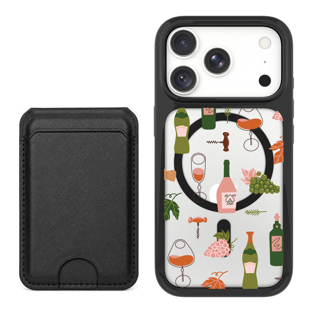 Scooch MagCase Vino Vibes for iPhone 18 Pro Max — Black MagWallet Bundle