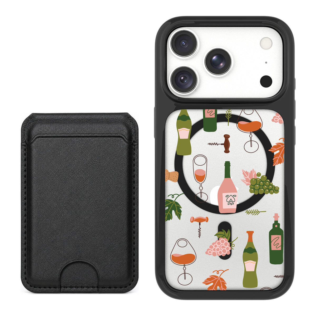 Scooch MagCase Vino Vibes for iPhone 18 Pro — Black MagWallet Bundle