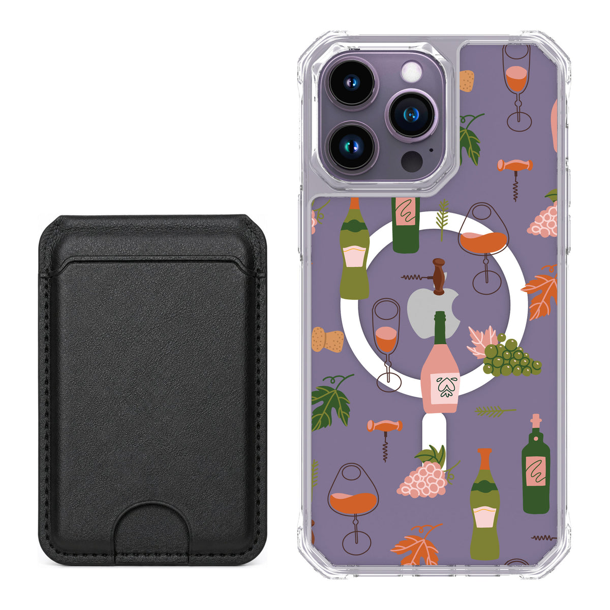 Scooch MagCase Vino Vibes for iPhone 14 Pro Max — Black MagWallet Bundle