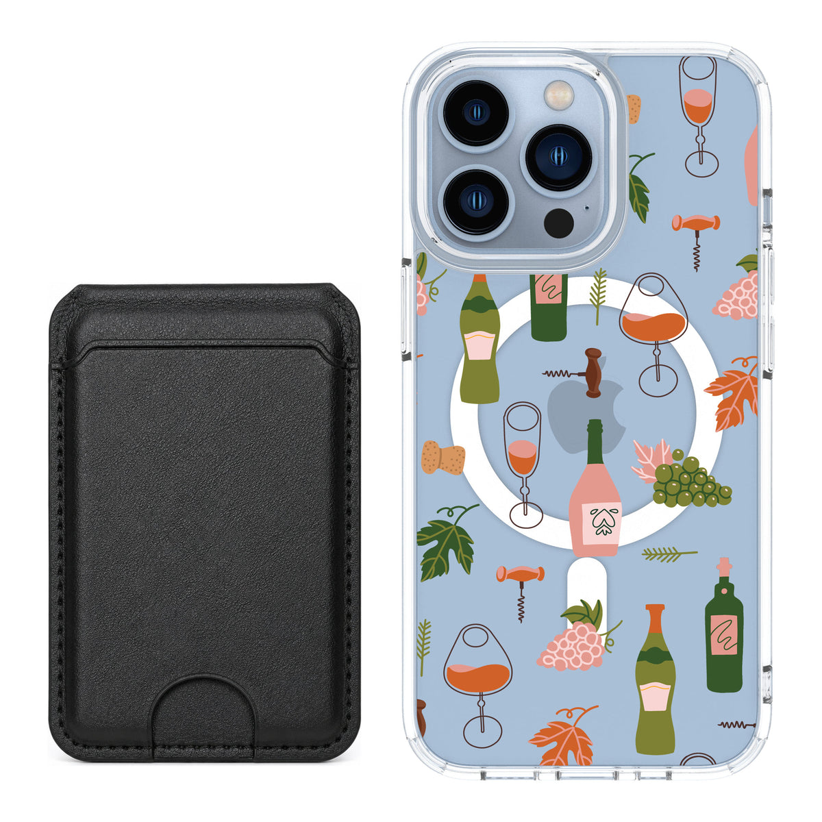 Scooch MagCase Vino Vibes for iPhone 13 Pro — Black MagWallet Bundle