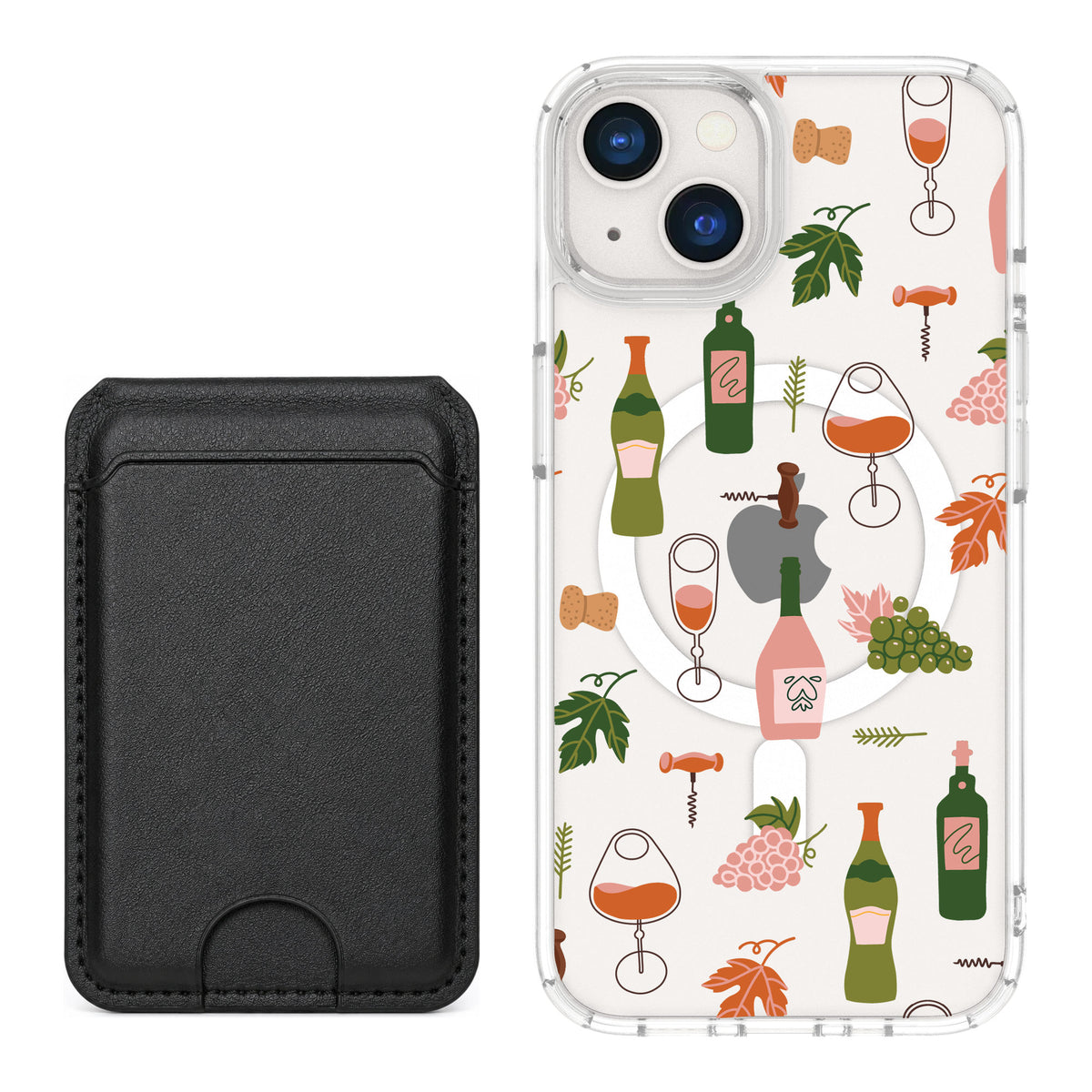 Scooch MagCase Vino Vibes for iPhone 13 — Black MagWallet Bundle