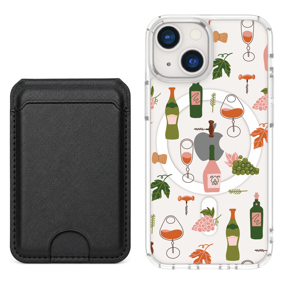 Scooch MagCase Vino Vibes for iPhone 13 mini — Black MagWallet Bundle