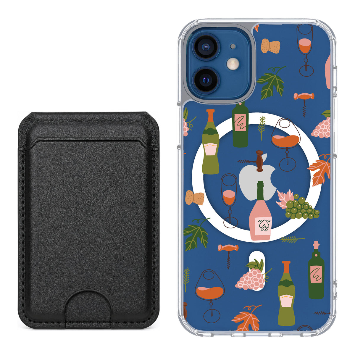 Scooch MagCase Vino Vibes for iPhone 12 mini — Black MagWallet Bundle