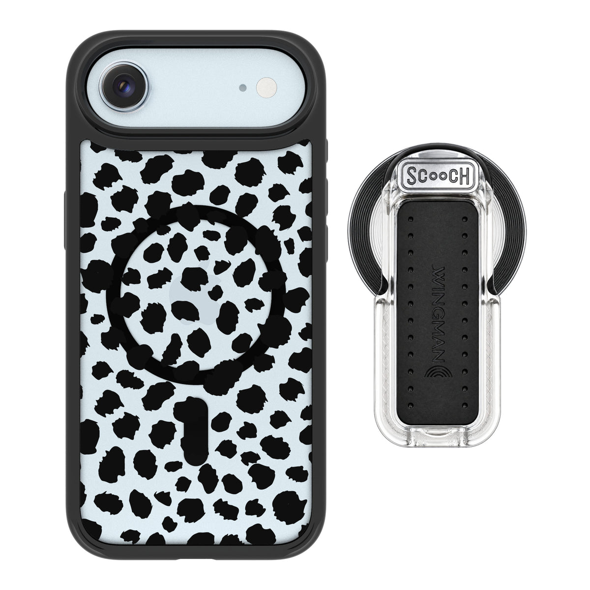Scooch MagCase Black Leopard for iPhone Air — MagSafe Wingback Bundle - Clear
