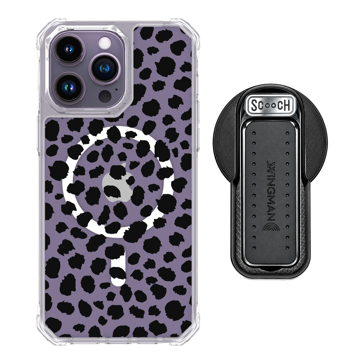 Scooch MagCase Black Leopard for iPhone 14 Pro Max — MagSafe Wingback Bundle - Black