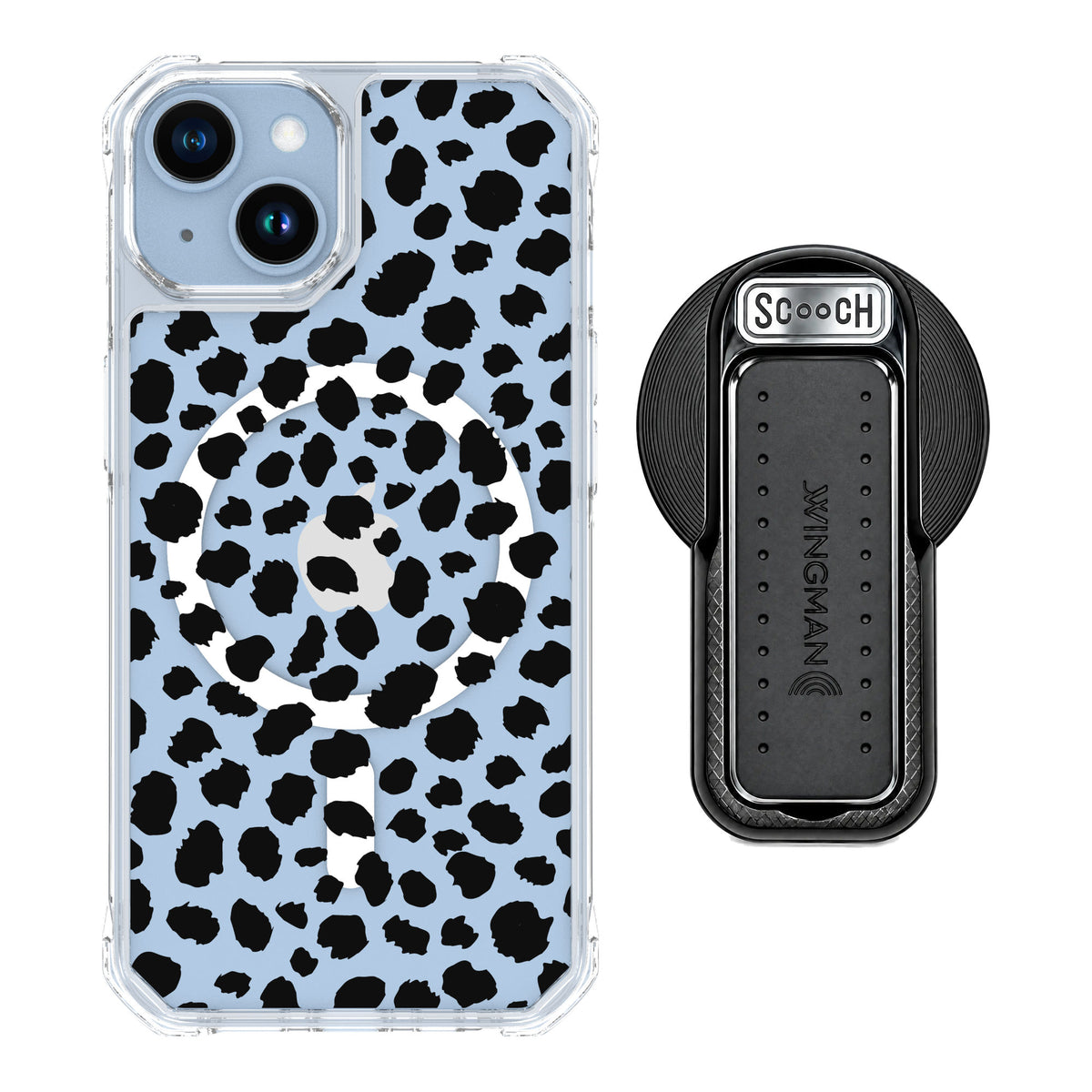 Scooch MagCase Black Leopard for iPhone 14 — MagSafe Wingback Bundle - Black