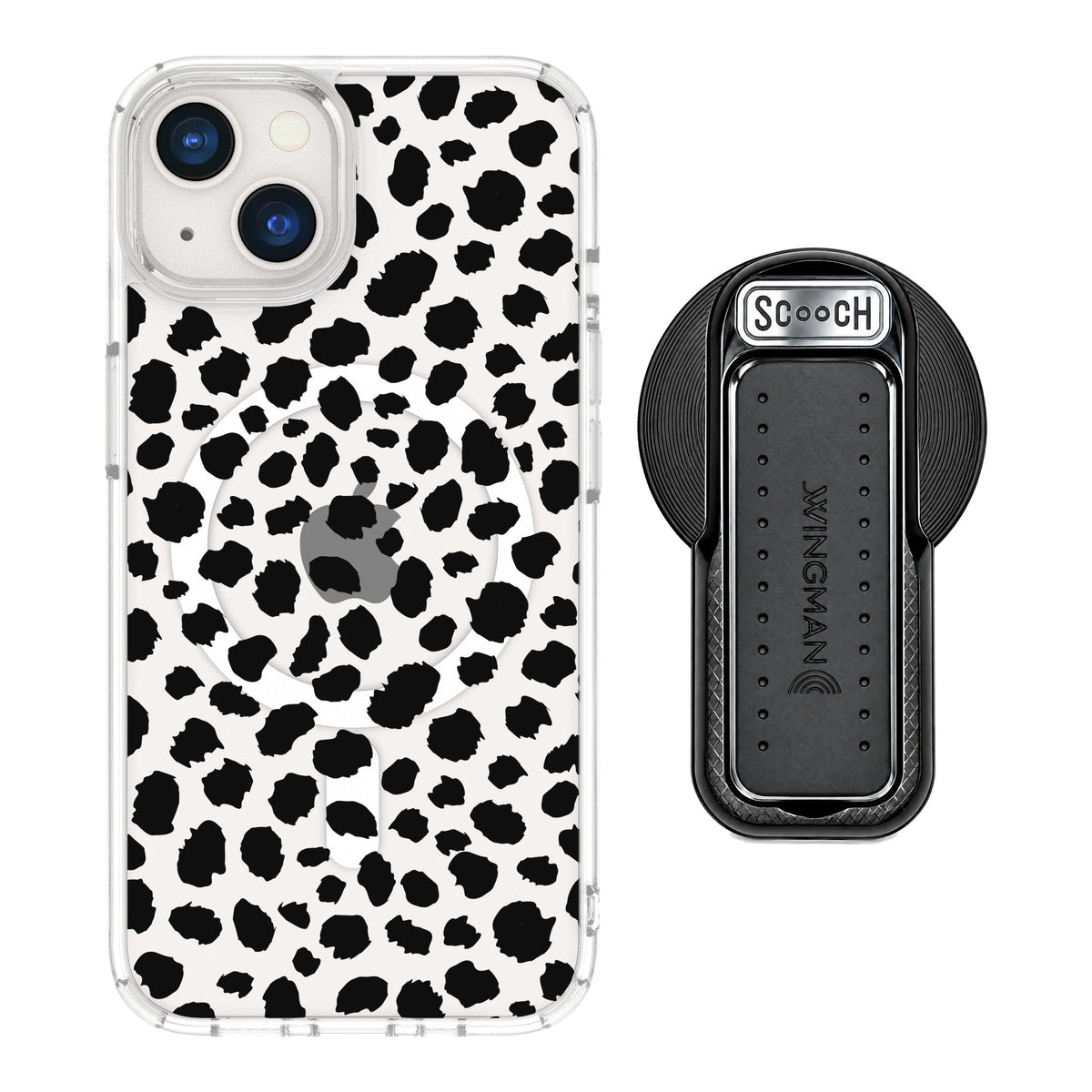 Scooch MagCase Black Leopard for iPhone 13 — MagSafe Wingback Bundle - Black