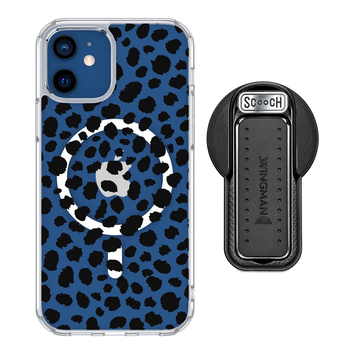 Scooch MagCase Black Leopard for iPhone 12 — MagSafe Wingback Bundle - Black