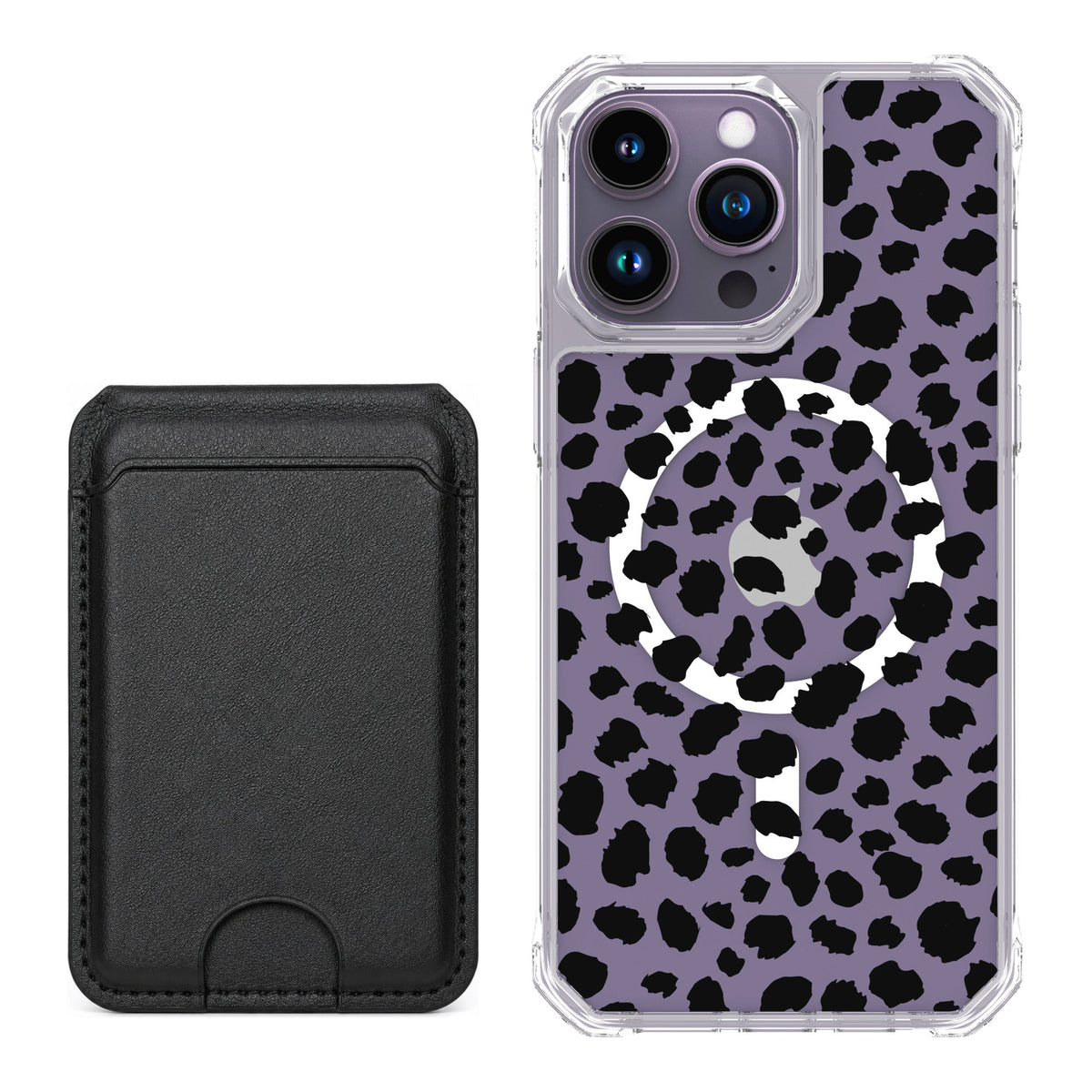 Scooch MagCase Black Leopard for iPhone 14 Pro Max — Black MagWallet Bundle