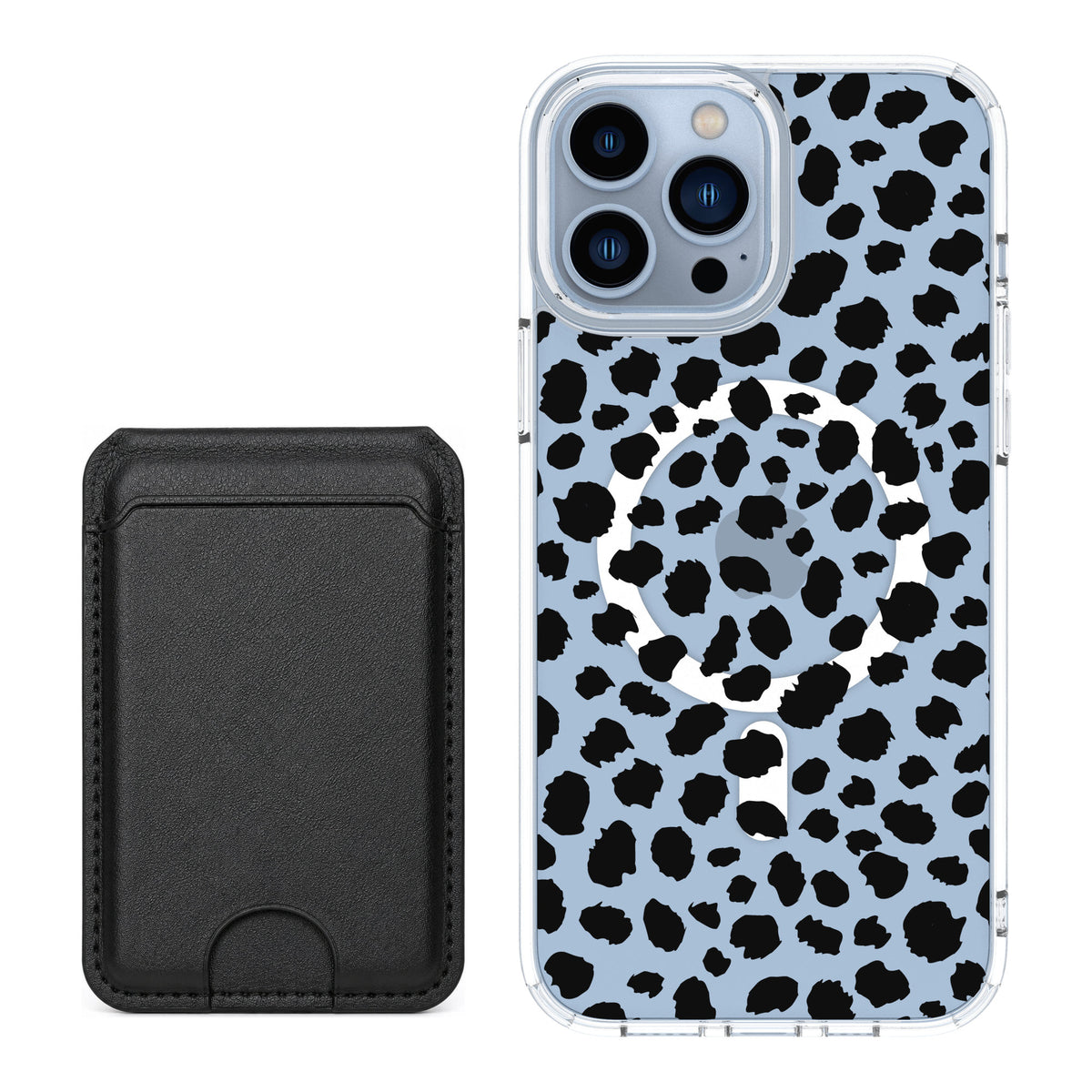 Scooch MagCase Black Leopard for iPhone 13 Pro Max — Black MagWallet Bundle