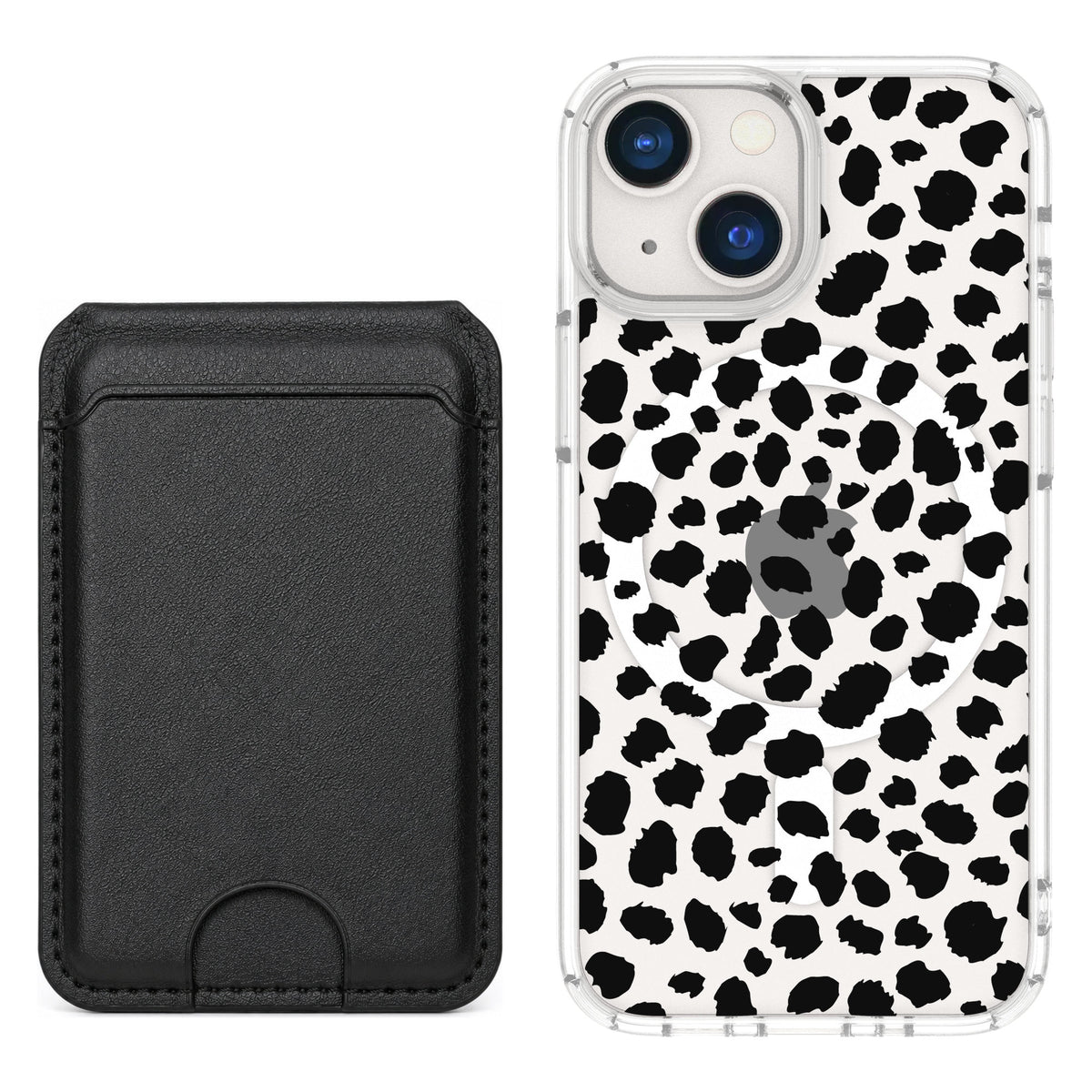 Scooch MagCase Black Leopard for iPhone 13 mini — Black MagWallet Bundle