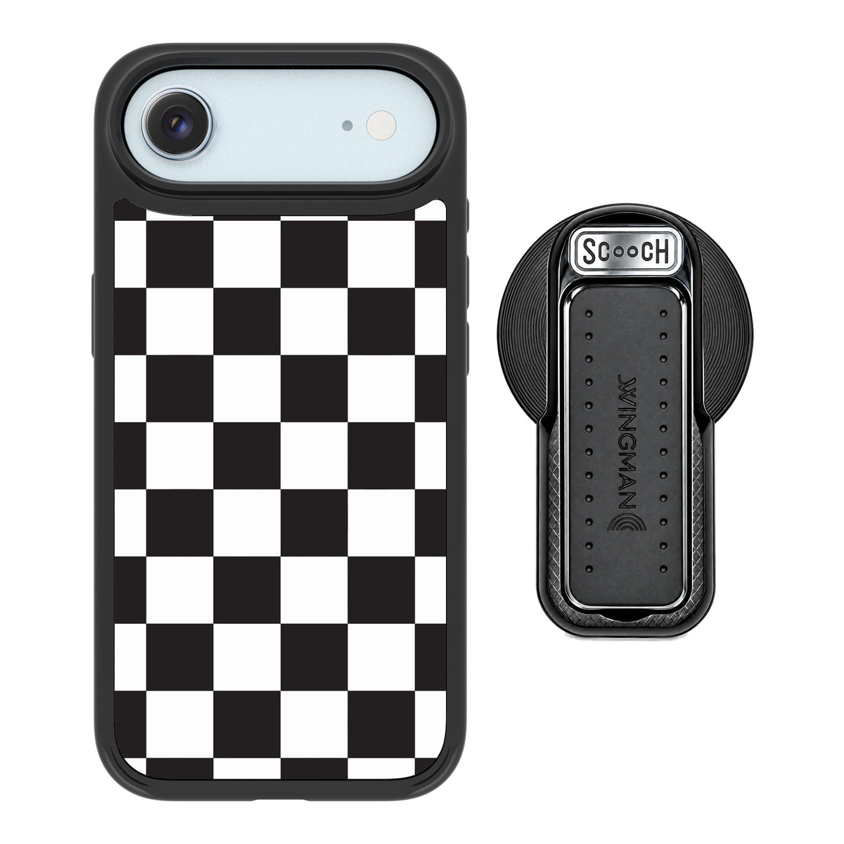 Scooch MagCase Checkered for iPhone Air — MagSafe Wingback Bundle - Black