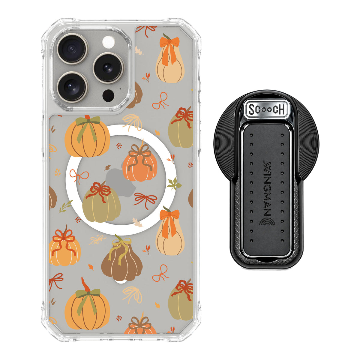 Scooch MagCase Pretty Pumpkins for iPhone 15 Pro Max — MagSafe Wingback Bundle - Black
