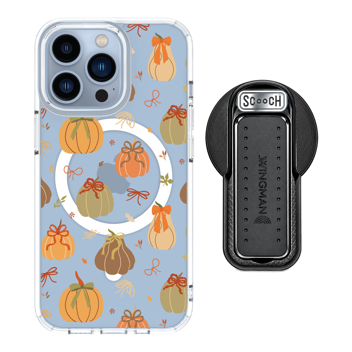 Scooch MagCase Pretty Pumpkins for iPhone 13 Pro — MagSafe Wingback Bundle - Black