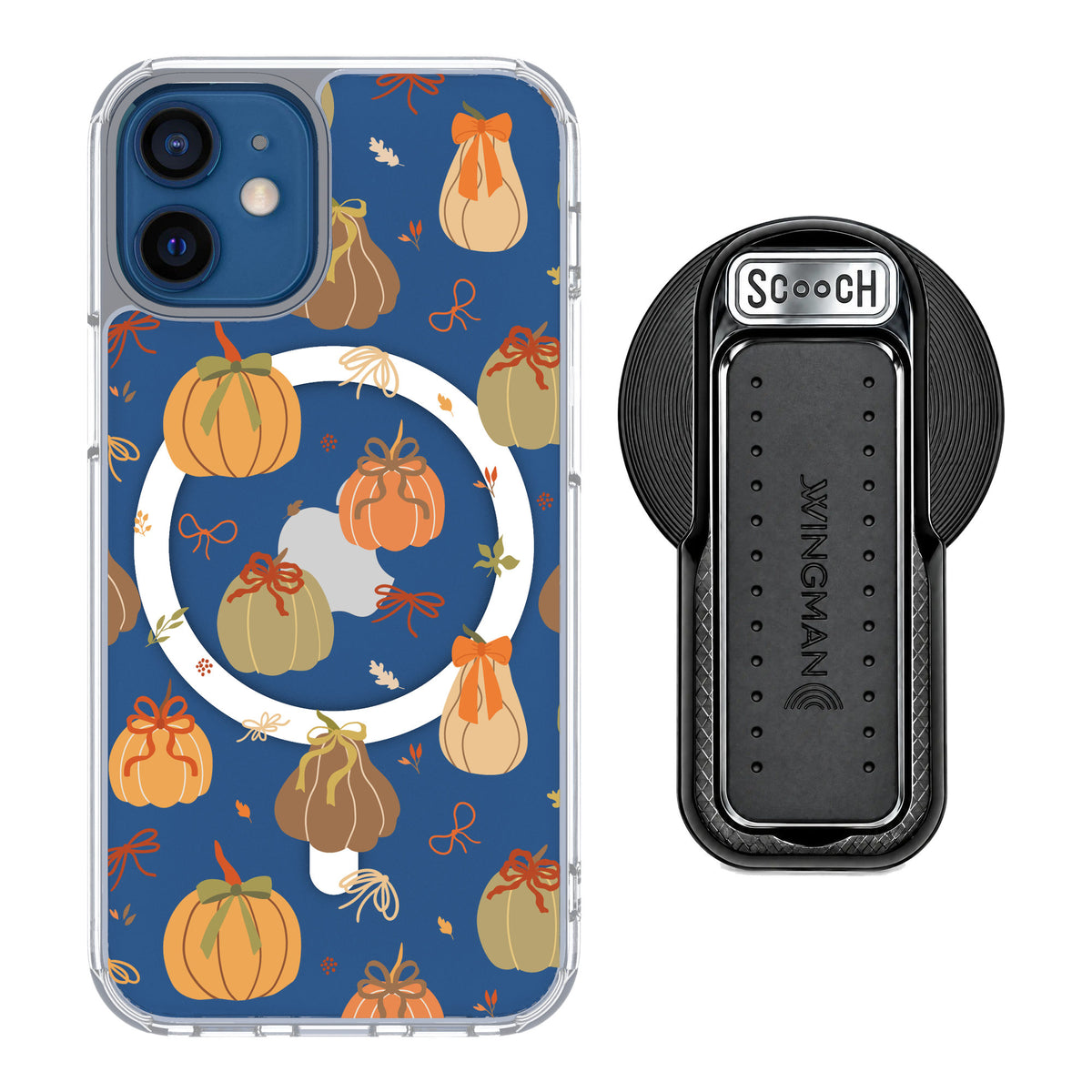 Scooch MagCase Pretty Pumpkins for iPhone 12 mini — MagSafe Wingback Bundle - Black
