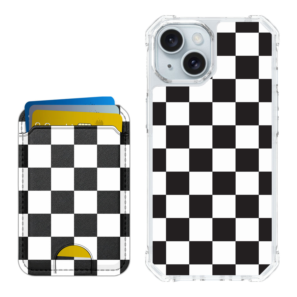 Scooch MagCase Checkered for iPhone 15 — Matching MagWallet Bundle