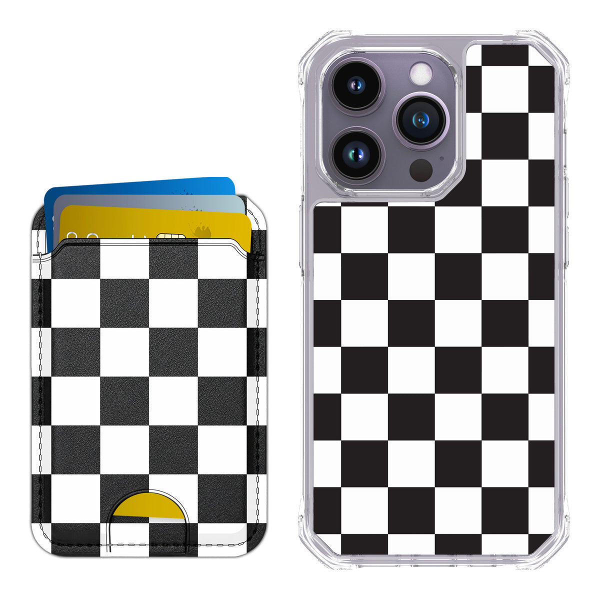 Scooch MagCase Checkered for iPhone 14 Pro — Matching MagWallet Bundle