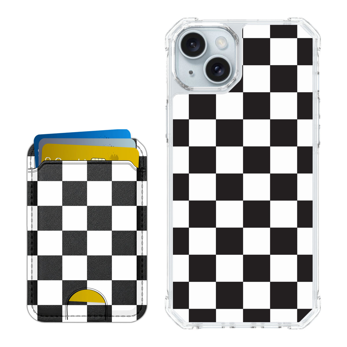 Scooch MagCase Checkered for iPhone 14 Plus — Matching MagWallet Bundle