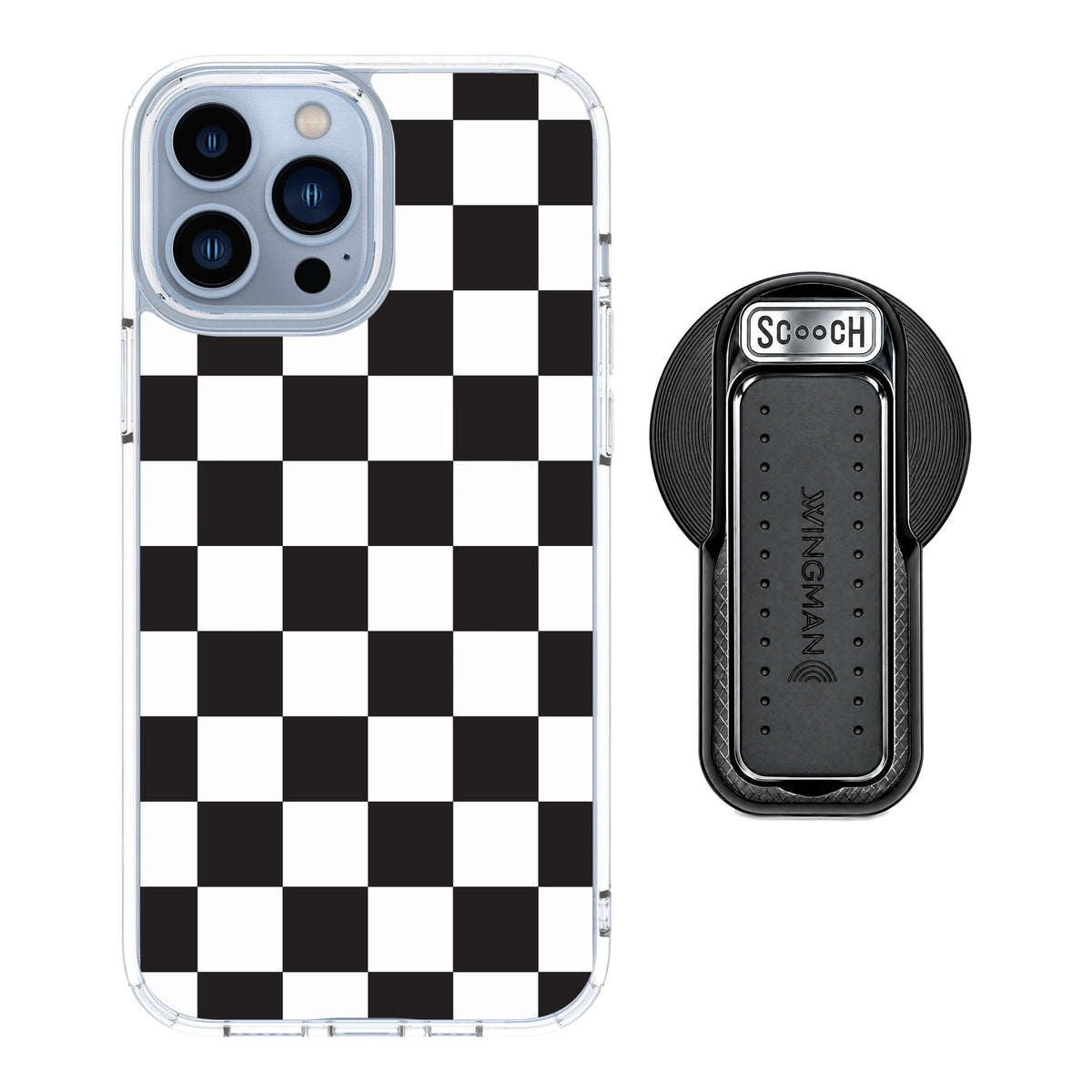 Scooch MagCase Checkered for iPhone 13 Pro Max — MagSafe Wingback Bundle - Black