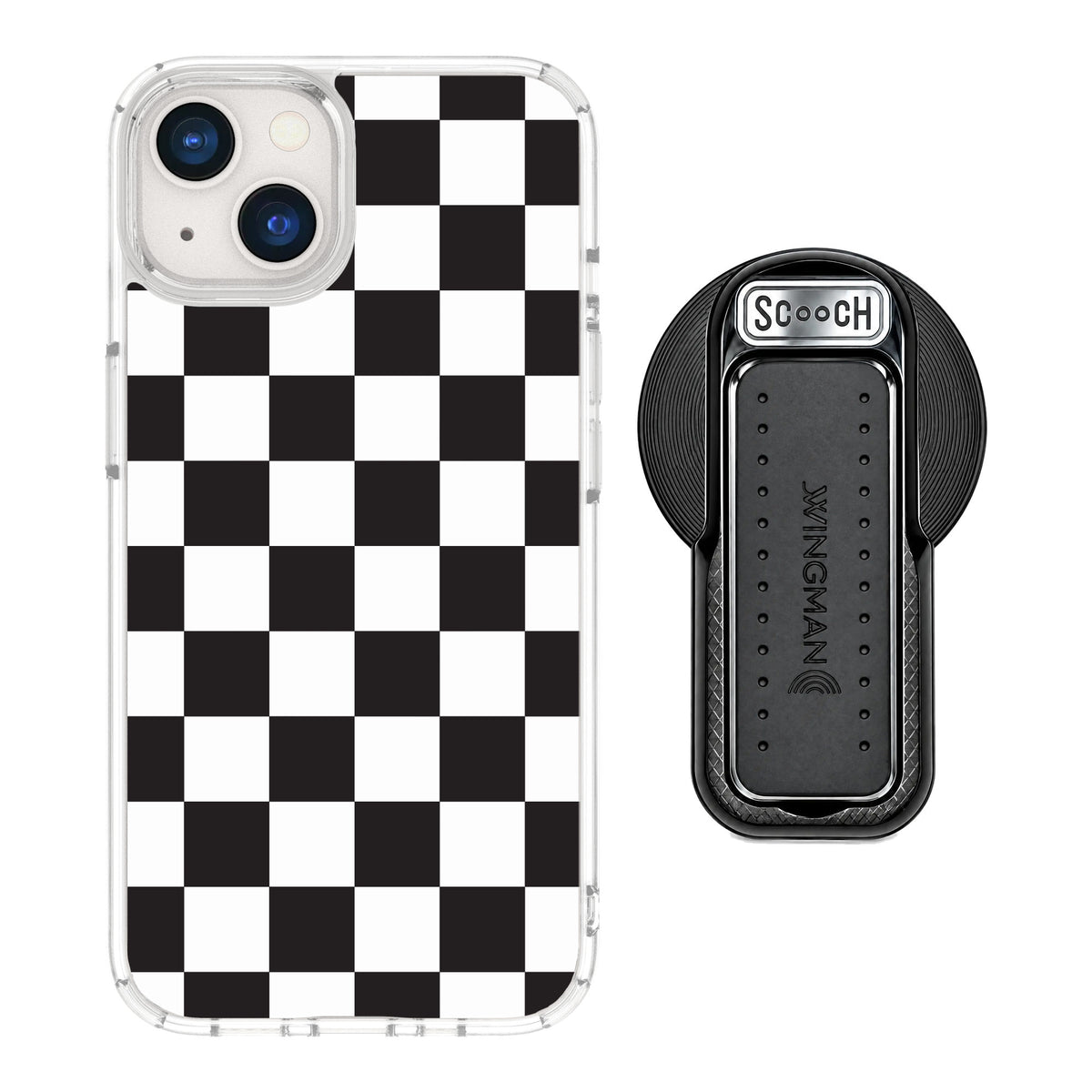 Scooch MagCase Checkered for iPhone 13 — MagSafe Wingback Bundle - Black
